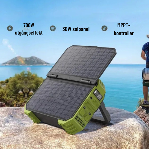 EcoPower™ Bærbar strømforsyning med innebygd solpanel