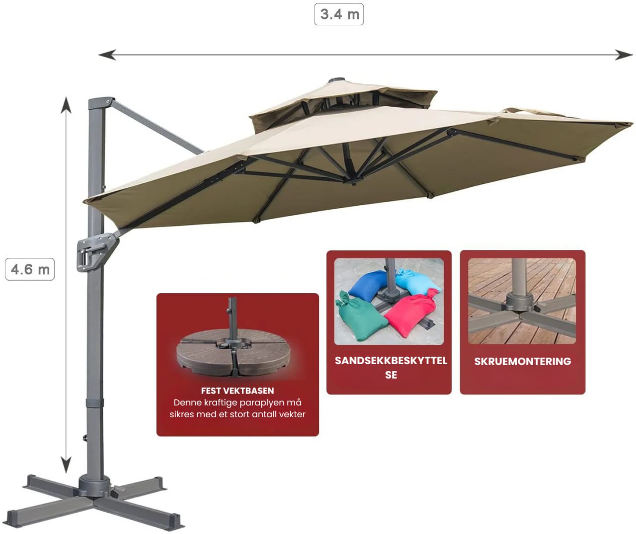 PatioGlam™ Terrasseparasoll
