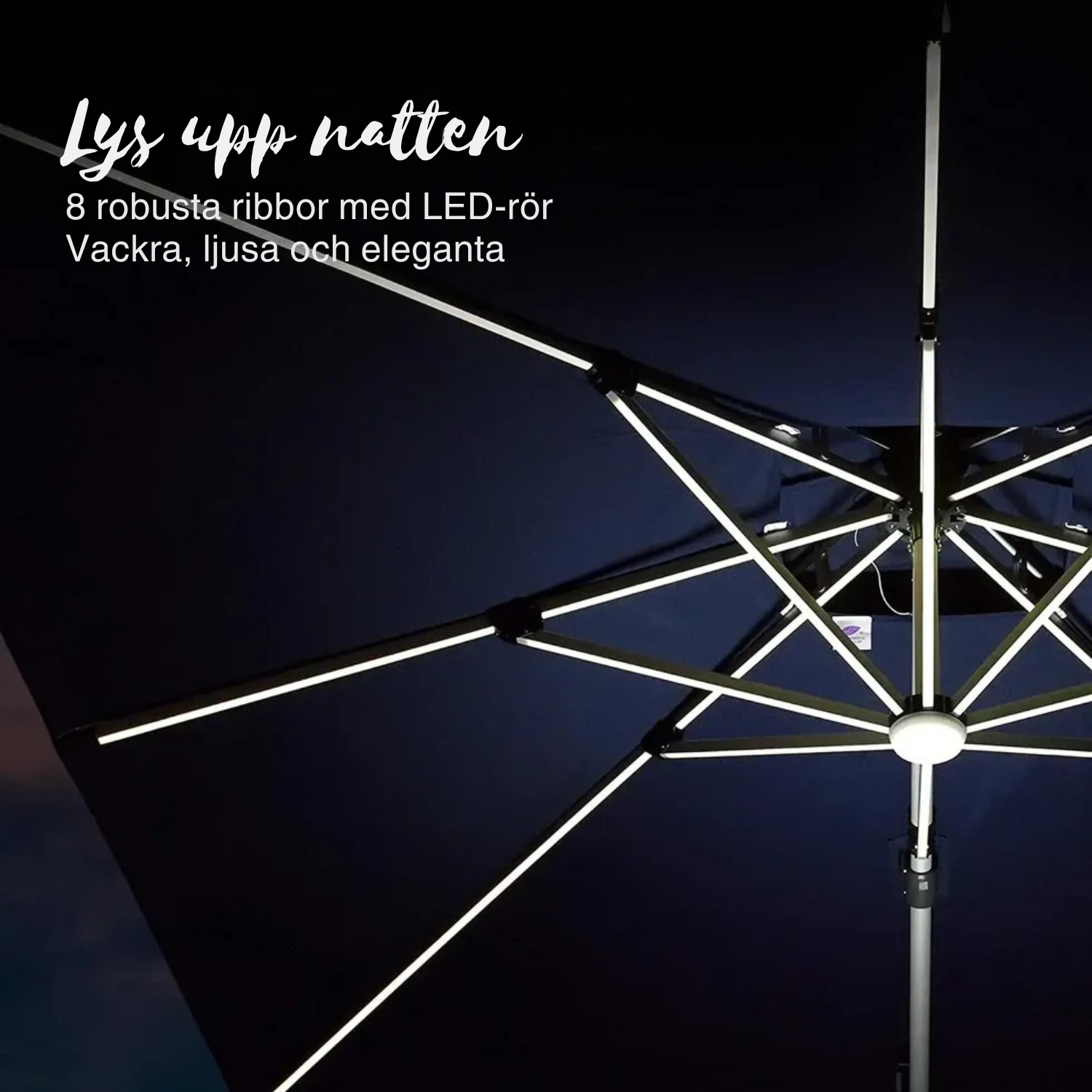 SkyShade™ Solenergi-drevet LED-parasoll